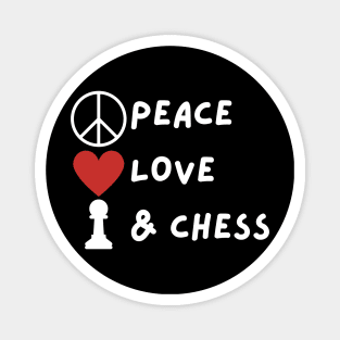 Peace, love & chess Magnet